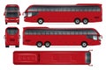 Red bus vector mockup Royalty Free Stock Photo