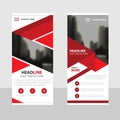 Red Business Roll Up Banner flat design template ,Abstract Geometric banner template Vector illustration set Royalty Free Stock Photo