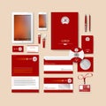 Red business style design.