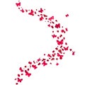 Red Butterflies and Rose Petals Royalty Free Stock Photo