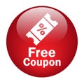 Free coupon token icon button Royalty Free Stock Photo
