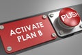 Red button with activate plan B banner on the side Royalty Free Stock Photo