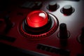 Red button alert control equipment. Generate ai Royalty Free Stock Photo