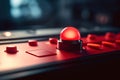 Red button control panel. Generate ai Royalty Free Stock Photo