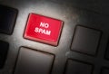 Red button on a dirty old panel Royalty Free Stock Photo