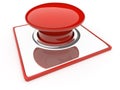 Red Button isolated over white background. Danger Royalty Free Stock Photo