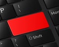 Red button on keyboard Danger blank symbol for text