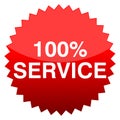 Red button 100% service Royalty Free Stock Photo
