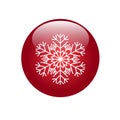 .Red button with snowflake icon.Vector image for your design. Royalty Free Stock Photo