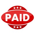 Red button with stars paid Royalty Free Stock Photo