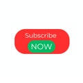 red button with subscribe now text in white, rounded edges, and green accent, ideal for digital platforms to attract subscribers