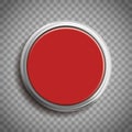 Red button template isolated on transparent background Royalty Free Stock Photo