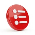 Red button with white icons isolated on white background Royalty Free Stock Photo