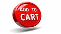 A red button with the word add to cart on it, AI Royalty Free Stock Photo