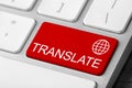 Red button with word TRANSLATE on computer keyboard, closeup view Royalty Free Stock Photo