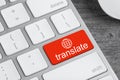 Red button with word TRANSLATE on computer keyboard, closeup view Royalty Free Stock Photo