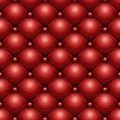 Red buttoned leather