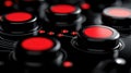 Red Buttons, Control Panel Closeup Royalty Free Stock Photo