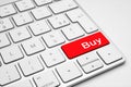Red Buy button on a white keyboard Royalty Free Stock Photo