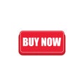 Red BUY now button for web shop design. red buy now button vector eps10. Royalty Free Stock Photo