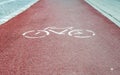 Red bycicle path Royalty Free Stock Photo