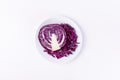 Red cabbage in a bowl isolated on a white background Royalty Free Stock Photo