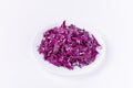 Red cabbage in a bowl isolated on a white background Royalty Free Stock Photo