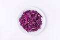 Red cabbage in a bowl isolated on a white background Royalty Free Stock Photo