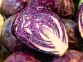 Red cabbage close-up. The texture of the cut cabbage Royalty Free Stock Photo