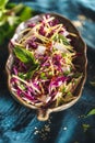 Red Cabbage, Coconut, mango Salad. Vegetarian Summer Salad