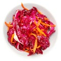 Red Cabbage Cole Slaw with Red Wine Vinegar and Carrots Royalty Free Stock Photo