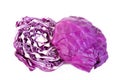 Red cabbage cut in half