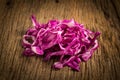 red cabbage slice on wooden Royalty Free Stock Photo