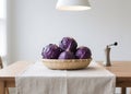 Red cabbage on the indoor dining table Royalty Free Stock Photo
