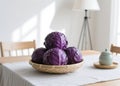 Red cabbage on the indoor dining table Royalty Free Stock Photo