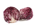 Red cabbage one slice isolated on white background. Clipping Path Royalty Free Stock Photo