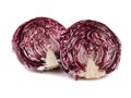 Red cabbage one slice isolated on white background. Clipping Path Royalty Free Stock Photo