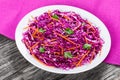 Red cabbage salad with carrots and parsley Royalty Free Stock Photo