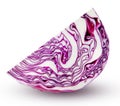 Red cabbage slice isolated on white Royalty Free Stock Photo