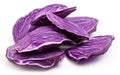 Red Cabbage Slices on White Background