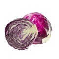 Red cabbage on white isolated background, clipping path Royalty Free Stock Photo