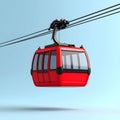 Red Cable Car Against Blue Sky Royalty Free Stock Photo