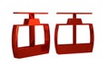 Red Cable car icon isolated on transparent background. Funicular sign. Royalty Free Stock Photo