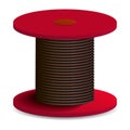 Red cable coil icon, realistic style Royalty Free Stock Photo