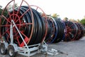Red cable drums