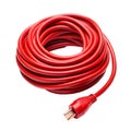 Red cable or extension cord isolated Royalty Free Stock Photo