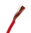 Red cable on white background, closeup. Electrician`s supply Royalty Free Stock Photo