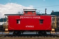 A red caboose in New Oxford, Pennsylvania Royalty Free Stock Photo