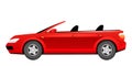 Red cabriolet cartoon vector illustration Royalty Free Stock Photo