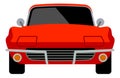 Red cabriolet front view. Luxury car icon